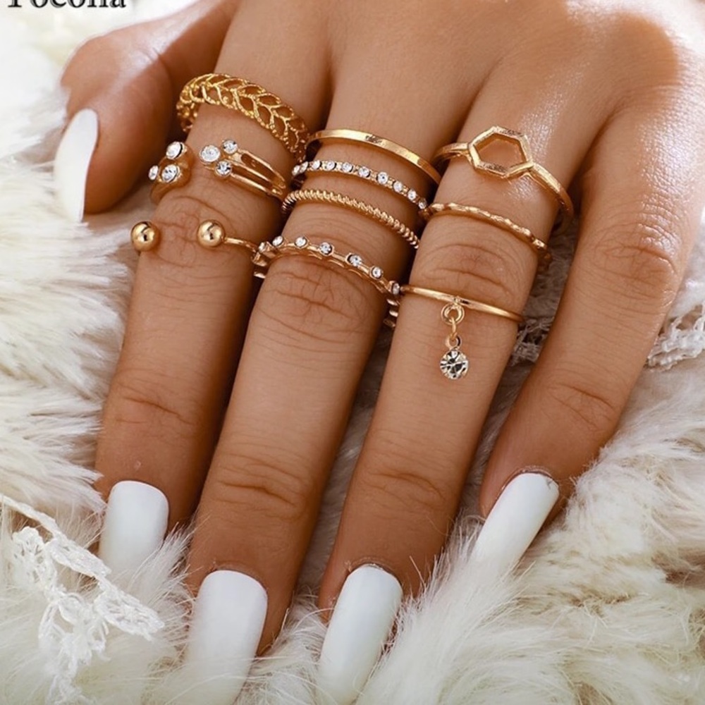 Bohemian set of rings- 8pcs